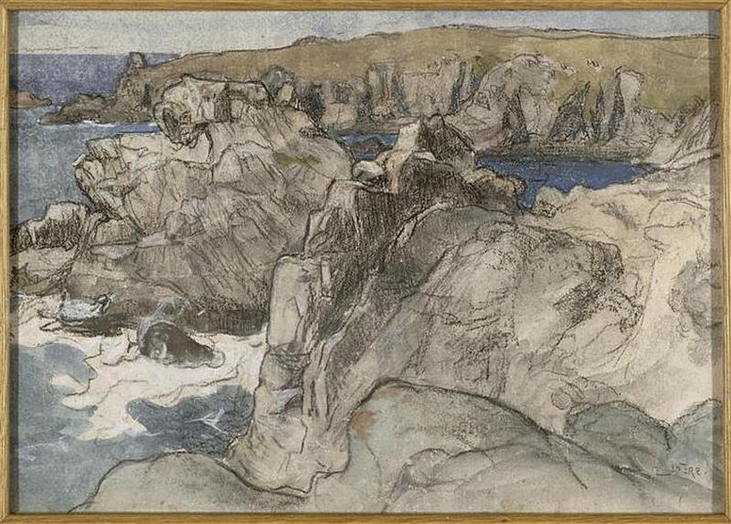 ROCHERS AU BORD DE LA MER EN BRETAGNE A L'ILE D'YEU