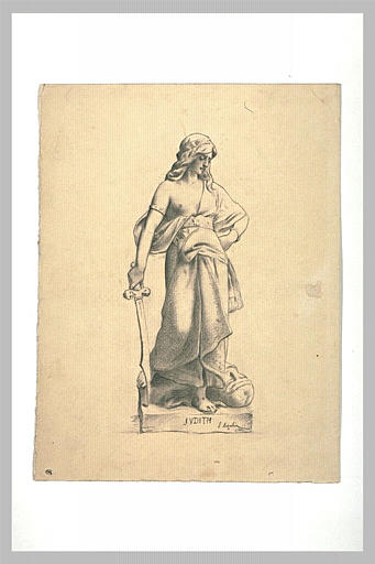 Statue de Judith avec à ses pieds la tête d'Holopherne