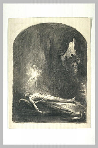 Corps du Christ étendu dans une grotte