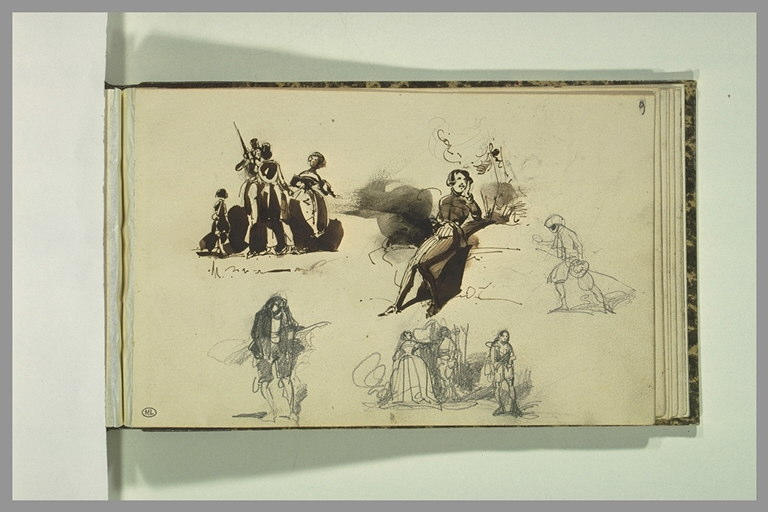 Etudes de personnages, groupés et isolés