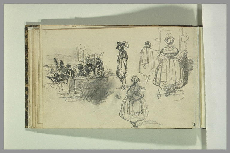 Etudes de personnages groupés et isolés
