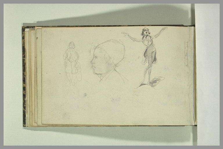 Deux figures, et une tête de profil
