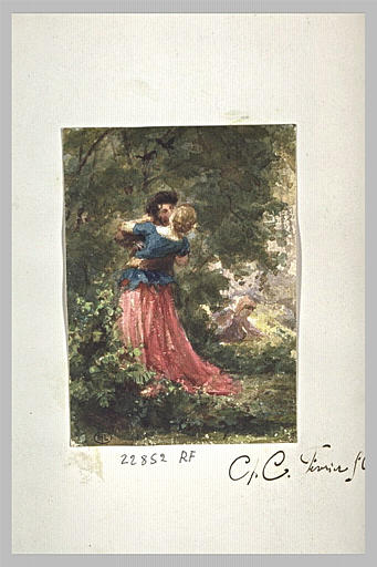 Amoureux s'embrassant