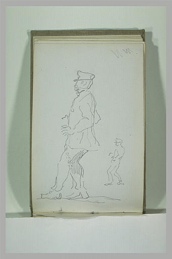 Deux croquis d'un homme portant une casquette