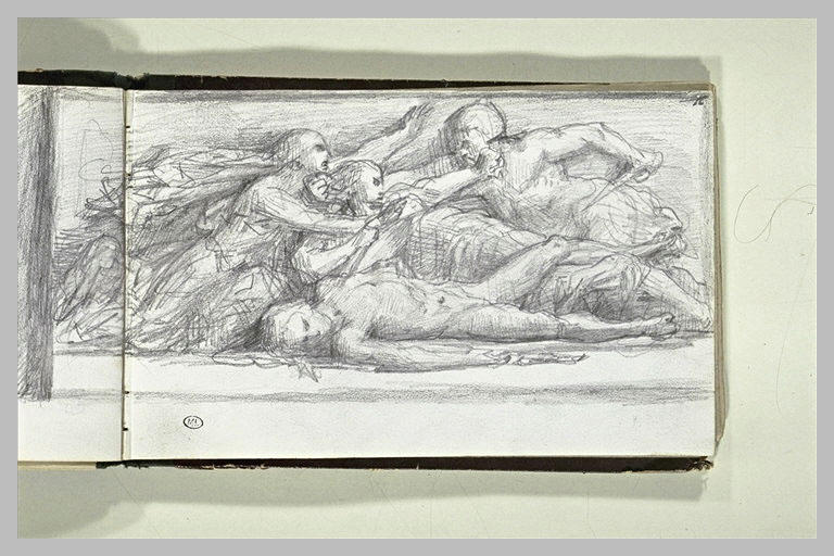 Combattants près d'hommes morts : la Guerre