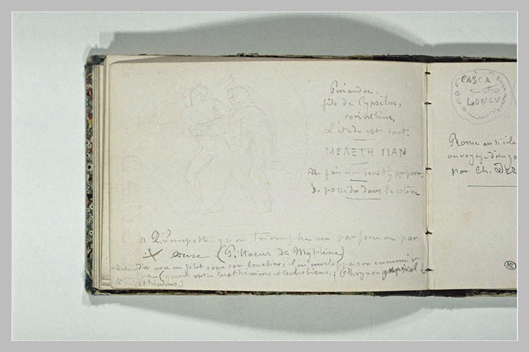 Deux figures ; notes manuscrites