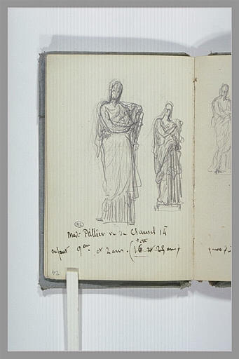 Deux esquisses de sculptures antiques