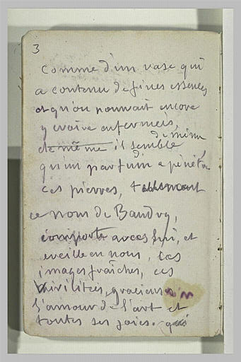 Annotations manuscrites : discours prononcé en l'honneur de Baudry