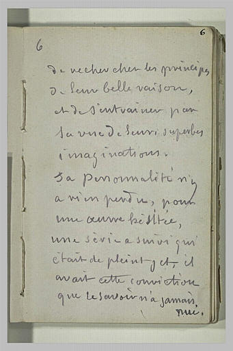 Annotations manuscrites : discours prononcé en l'honneur de Baudry