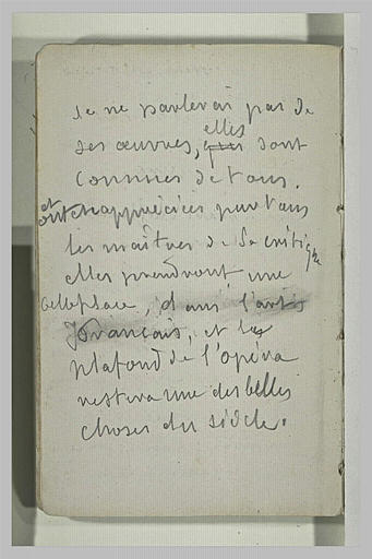 Annotations manuscrites : discours prononcé en l'honneur de Baudry