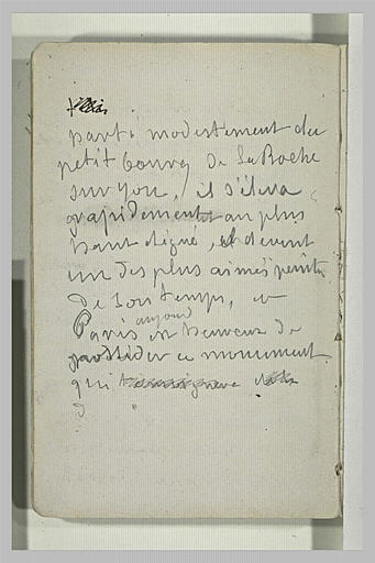 Annotations manuscrites : discours prononcé en l'honneur de Baudry