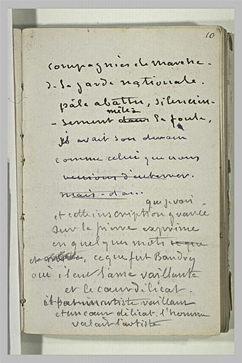 Annotations manuscrites : discours prononcé en l'honneur de Baudry