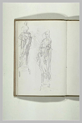Statue sur une colonne ; monument sculpté