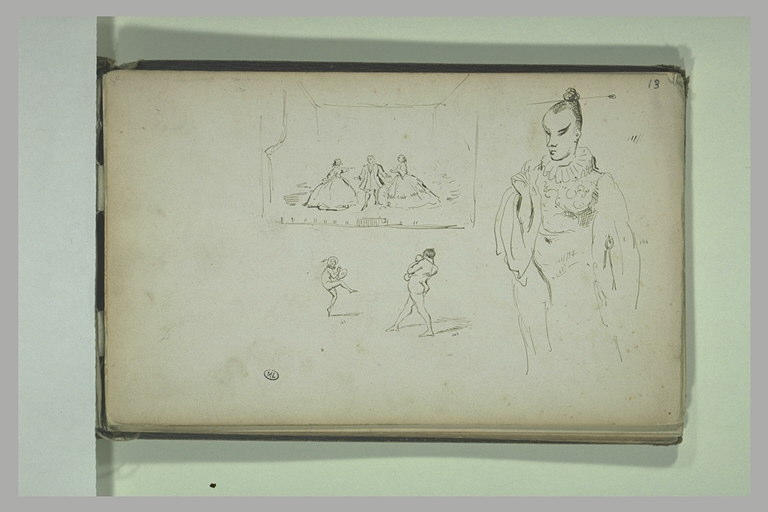 Danseurs sur une scène, et bateleurs
