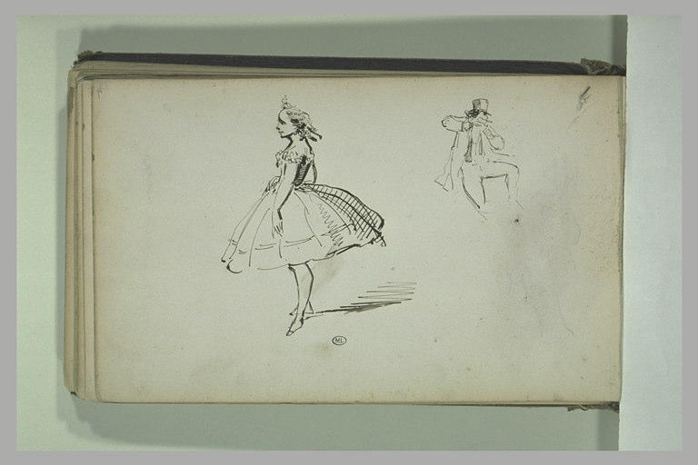 Une danseuse debout de profil et homme dansant