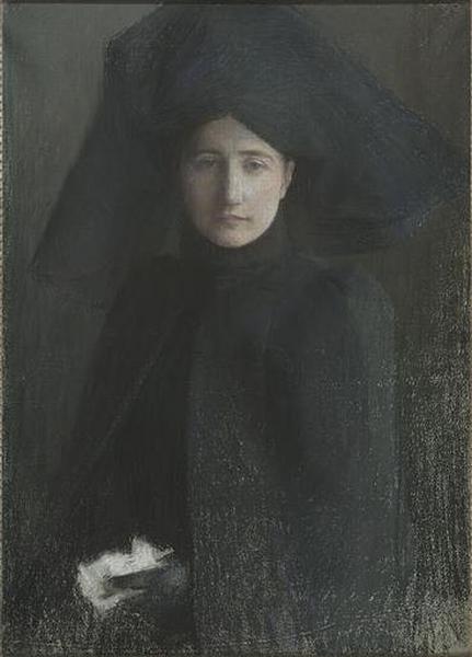 PORTRAIT DE JEUNE FEMME EN DEUIL