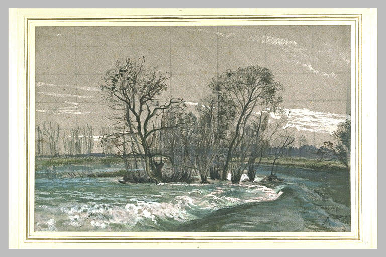 Bord d'un lac en hiver