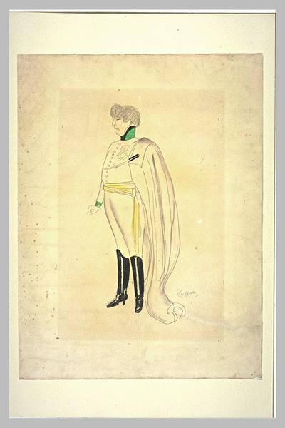 Portrait-charge de Sarah Bernhardt dans L'Aiglon