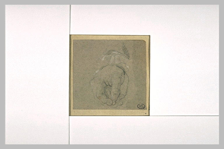 Etude de main droite tenant un crayon