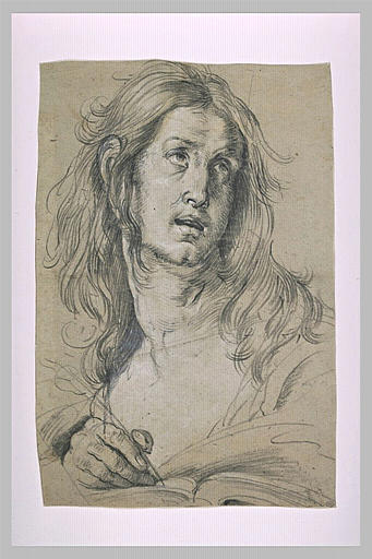 Buste d'un homme écrivant