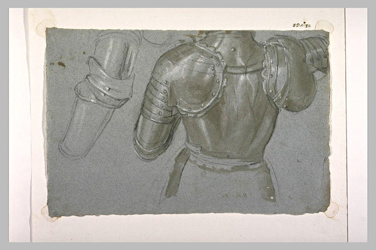 Etudes d'armure : partie supérieure et articulation du bras