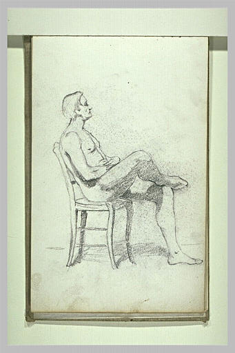 Etude d'homme nu, assis sur une chaise