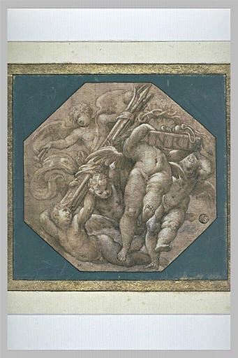 Cinq anges portant les instruments de la Passion