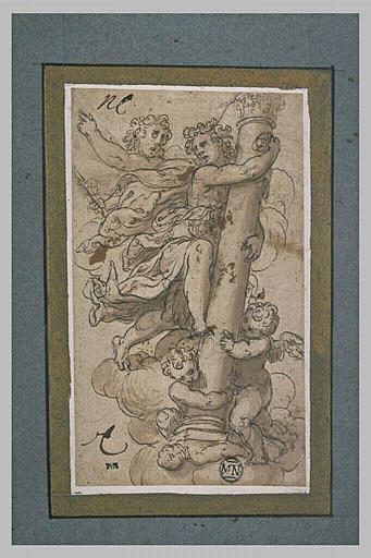 Quatre anges portant une colonne