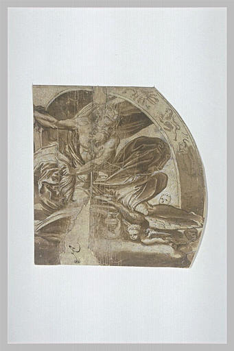 Jupiter à cheval sur un aigle et lançant la foudre