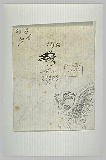 Demi-figure d'aigle, pour un blason