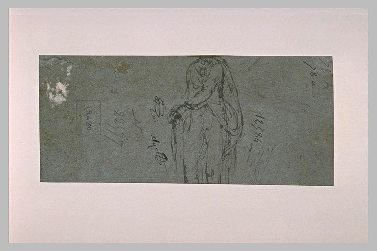 Fragment d'une figure debout et drapée