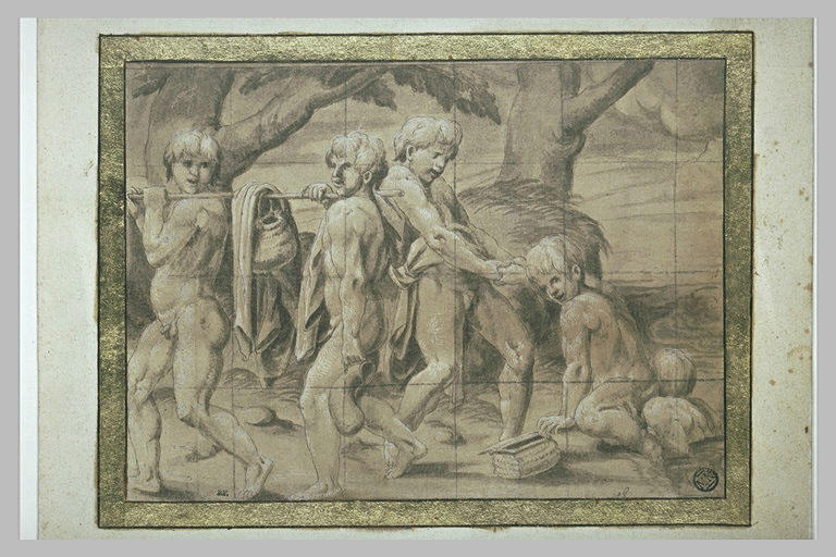 Cinq figures d'enfants nus