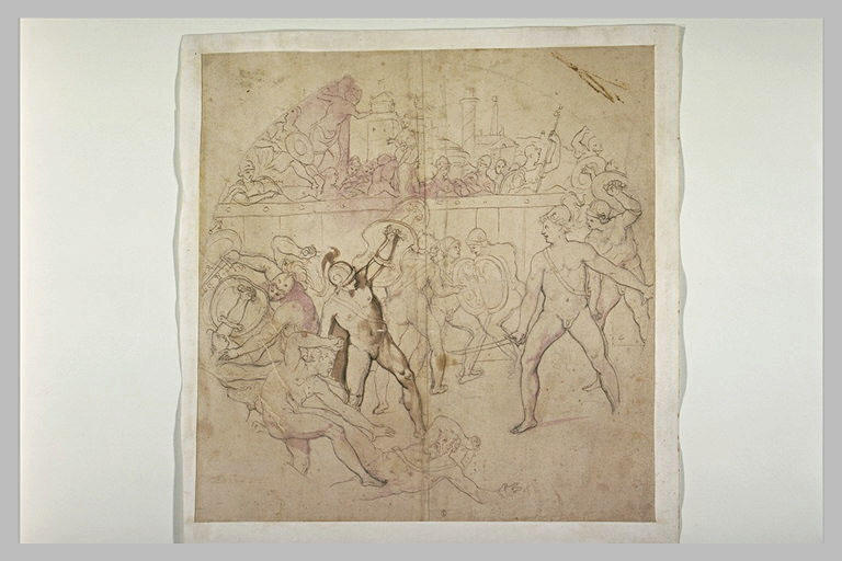 Combat entre des guerriers nus