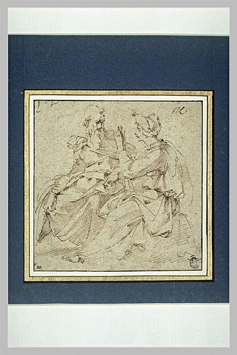 Deux hommes assis, conversant