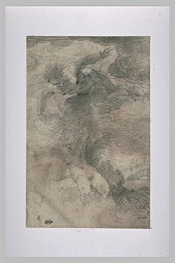 Deux figures sur des nuages : Jupiter et un amour
