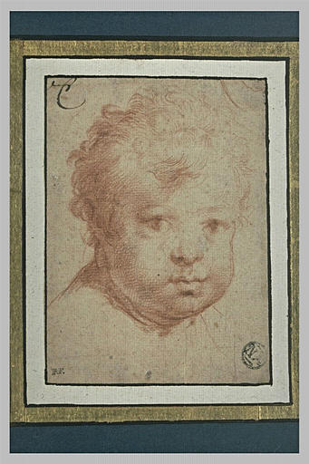 Une tête d'enfant vue de face