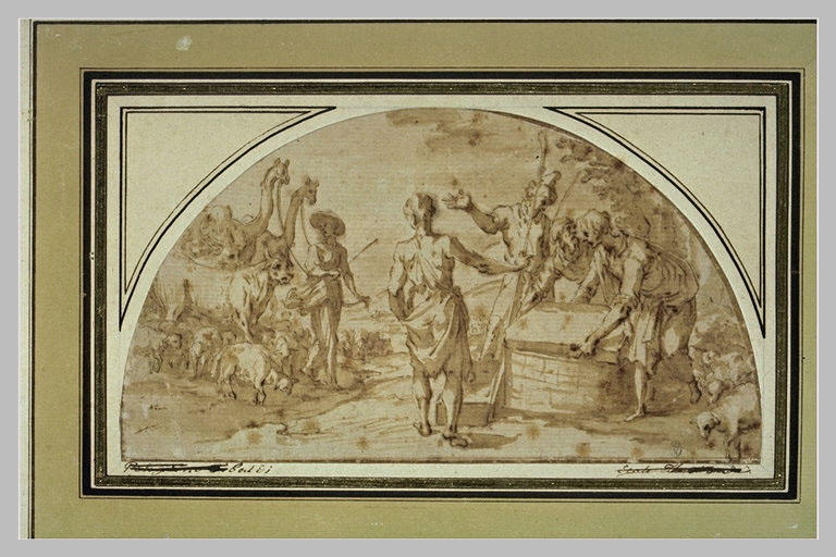 Les frères de Joseph levant la pierre de la citerne où il a été enfermé