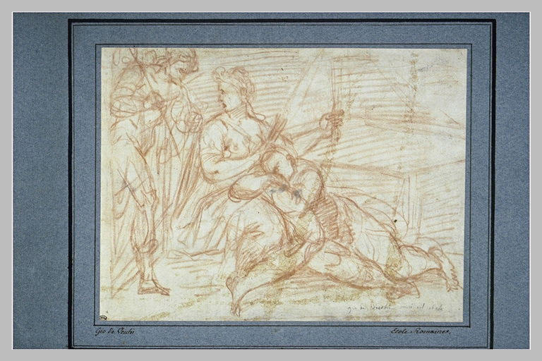 Dalila coupant les cheveux de Samson