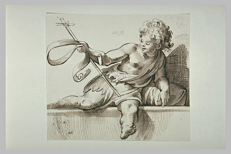 Saint Jean-Baptiste, à demi-allongé, tenant une petite croix