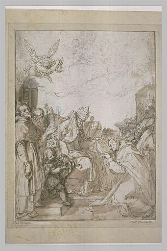 Saint Dominique recevant des bulles des mains d'un pape