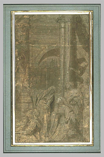 Groupe de figures dans l'attitude de l'adoration