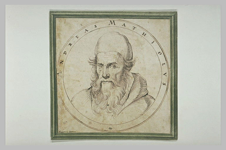 Portrait d'Andreas Mathiolus dans un tondo