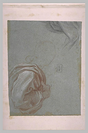 Etude de draperie sur le bras plié d'une figure de profil, et autre étude