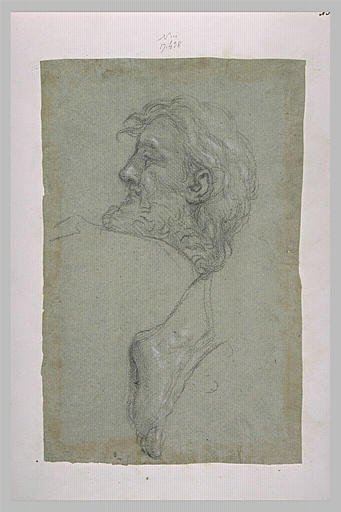Etude d'un pied et d'une tête d'homme, vus de profil