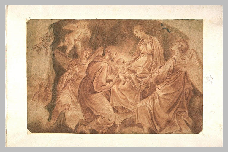 Saint François d'Assise tenant l'Enfant des mains de la Vierge