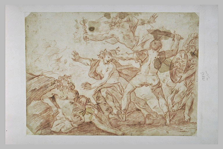 Persée regardant dans son bouclier et tranchant la tête de Méduse