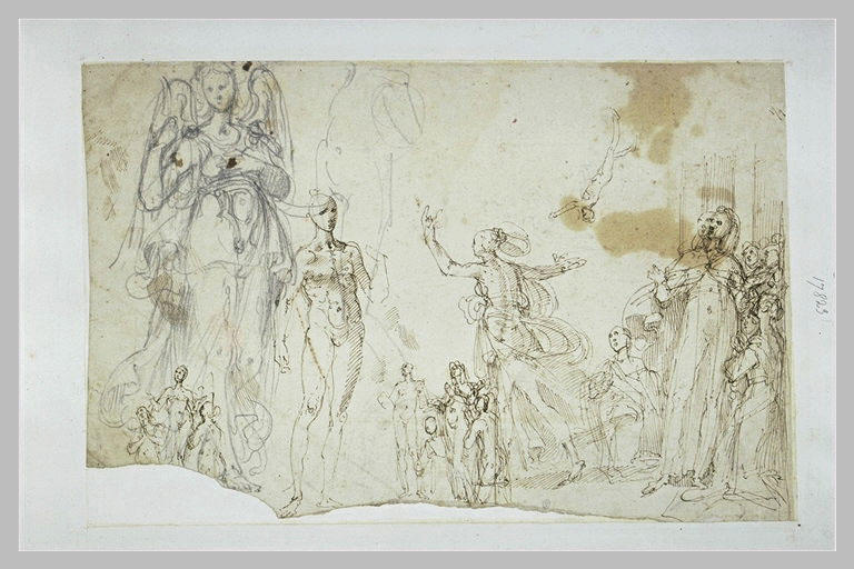 Etudes de figures, dont saint Michel