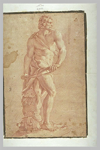 Homme nu, debout, sur un socle : David