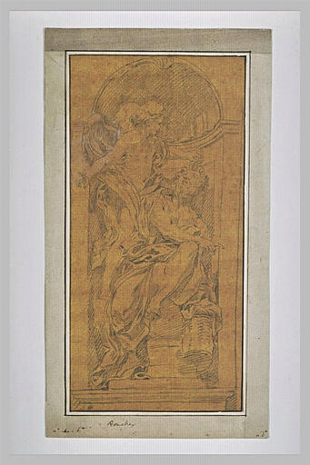 Saint Habacuc, assis dans une niche