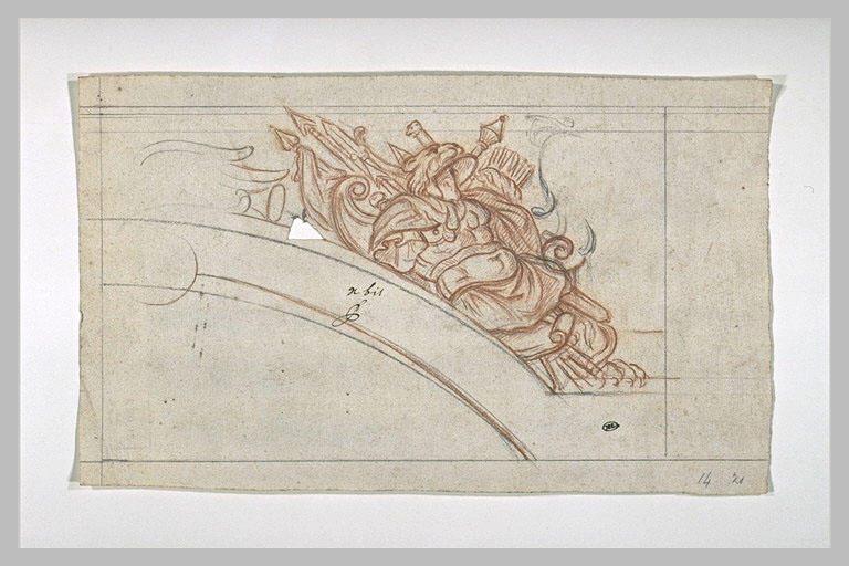 Trophées d'armes, pour le plafond de la Grande Galerie de Versailles